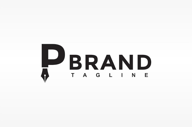 Logotipo inicial de tinta de pluma p