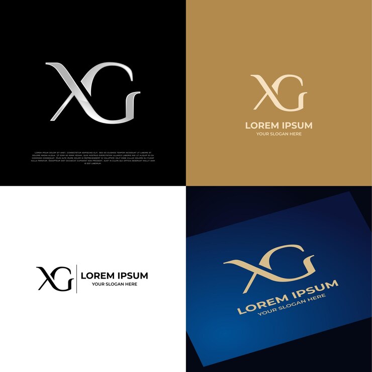 Vector logotipo inicial xg letras tipografía moderna