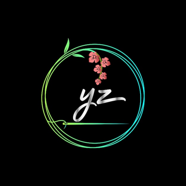 Logotipo inicial de yz, moda, boutique, ropa con plantilla de vector creativo