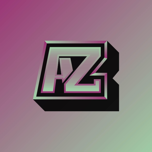 Vector el logotipo de las iniciales az con un color brillante es adecuado para equipos de esports y otros