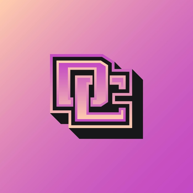 El logotipo de las iniciales DC con un color brillante es adecuado para equipos de Esports y otros
