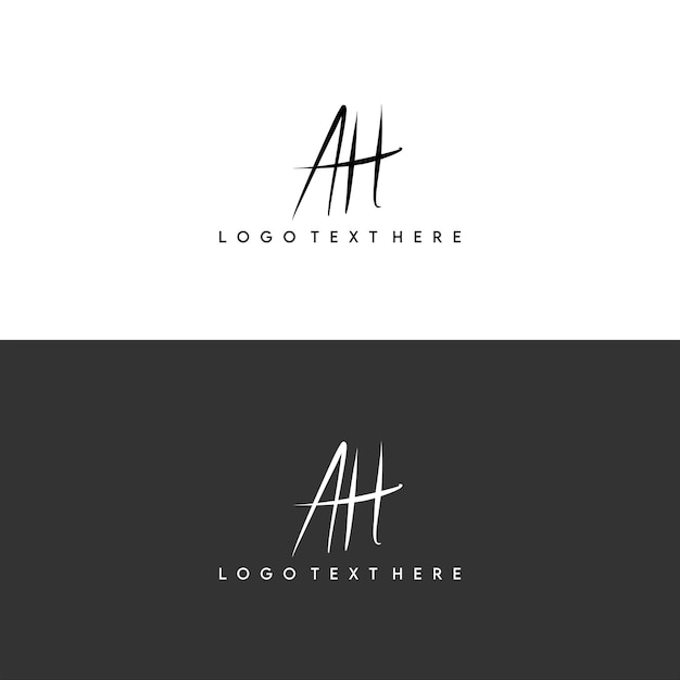 Vector logotipo de iniciales de estilo ah escrito a mano, logotipo ah, firma ah, logotipo de monograma ah, logotipo ah creativo