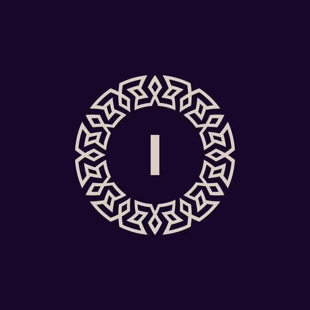 logotipo iniciales letra I emblema de círculo elegante y moderno.