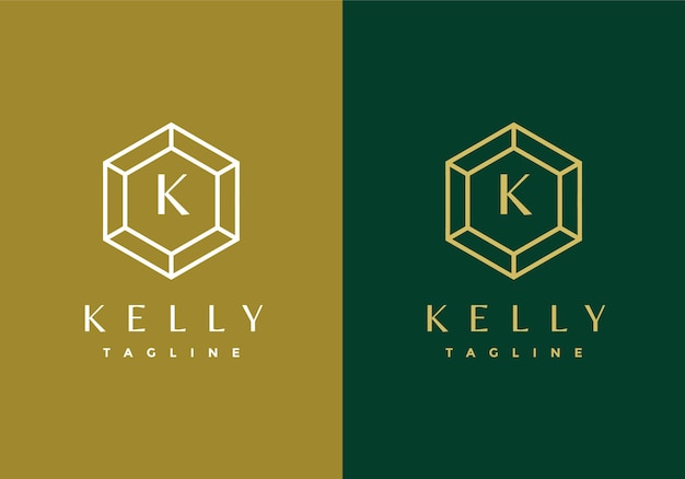 Logotipo de iniciales de la letra K del monograma de primera calidad Diseño de vector de icono de símbolo universal Logotipo de joyería de lujo