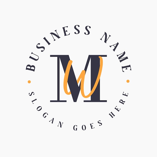 Logotipo de las iniciales de la letra MW para la marca corporativa Logotipo de la marca MW para las marcas de moda y belleza