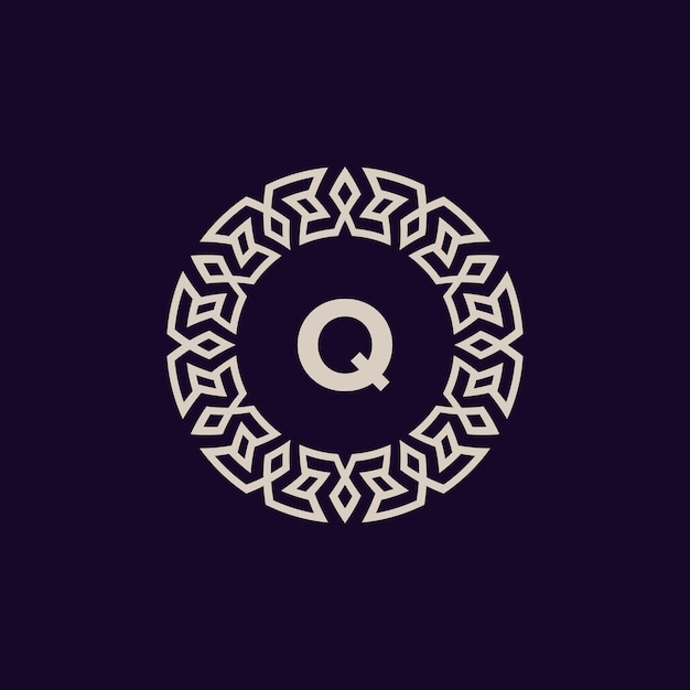 logotipo iniciales letra Q emblema de círculo elegante y moderno.