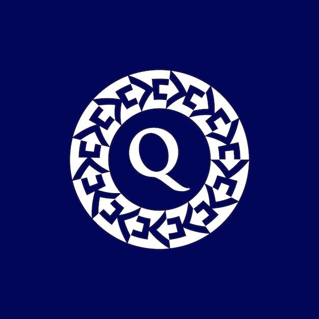 logotipo iniciales letra Q emblema de círculo moderno y elegante.