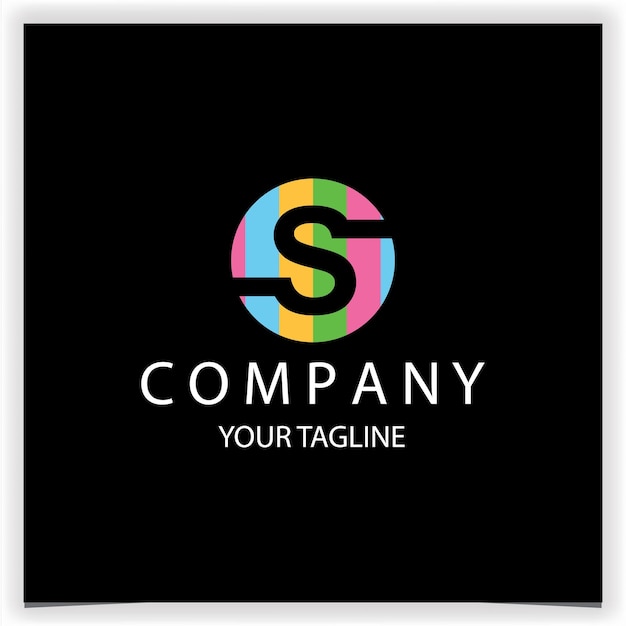 Logotipo de las iniciales de la letra s con círculos coloridos adecuados para el logotipo de pintura plantilla elegante premium vector eps 10