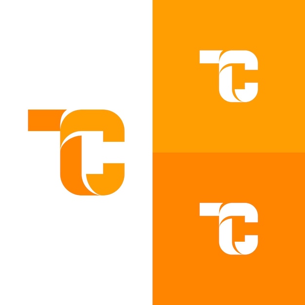 Logotipo de iniciales de letra TC, logotipo de monograma moderno