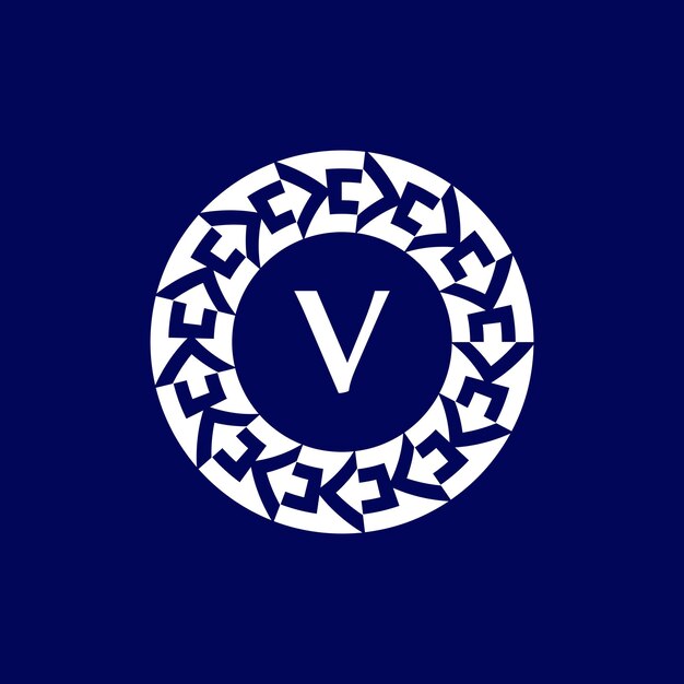 logotipo iniciales letra V emblema de círculo moderno y elegante.