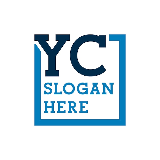 Logotipo de las iniciales mínimas Y y C YC Logotipo de la letra inicial YC