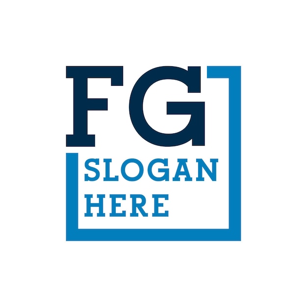 Logotipo de las iniciales mínimas F y G FG Logotipo de la letra inicial FG