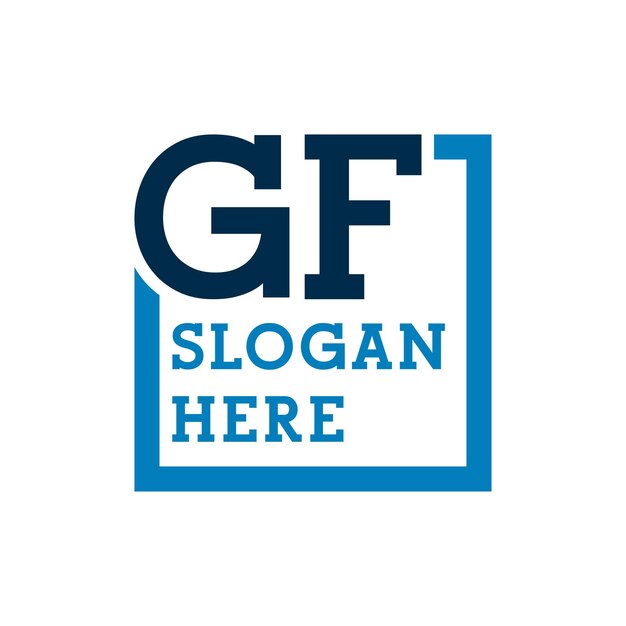 Logotipo de las iniciales mínimas G y F GF Logotipo de la letra inicial GF