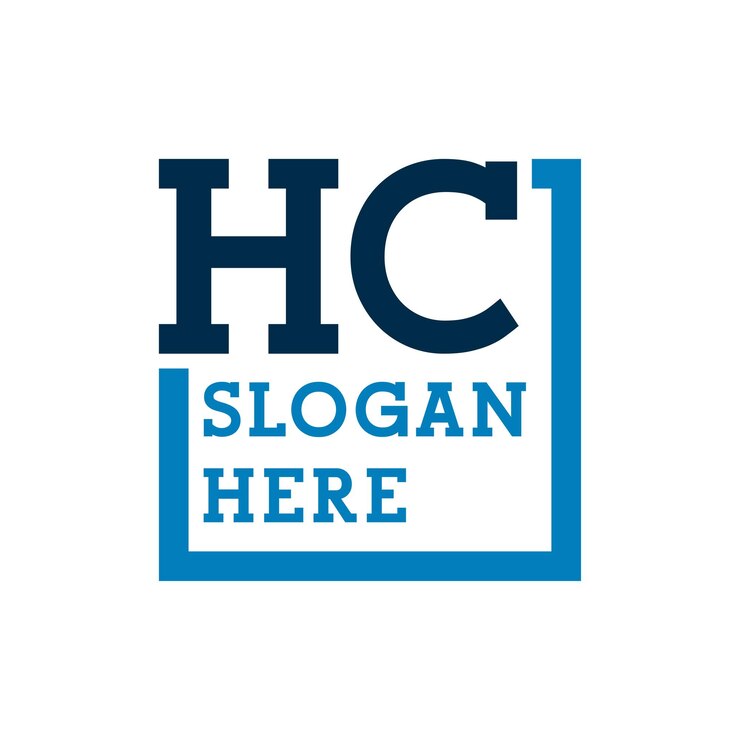 Vector logotipo de las iniciales mínimas h y c hc logotipo de la letra inicial hc