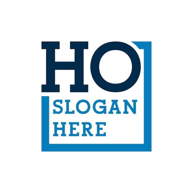 Logotipo de las iniciales mínimas H y O HO Logotipo de la letra inicial HO