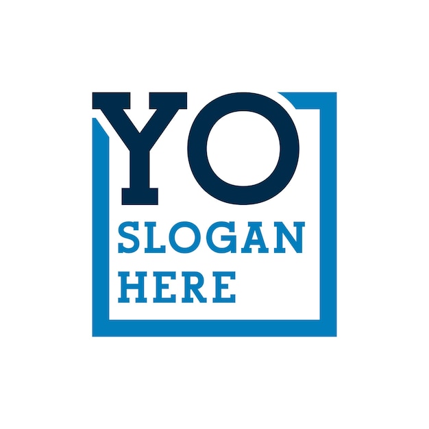 Logotipo de las iniciales mínimas Letras Y y O YO Logotipo de la letra inicial YO