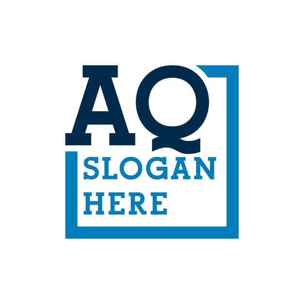 Logotipo de las iniciales mínimas A y Q AQ Logotipo de la letra inicial AQ