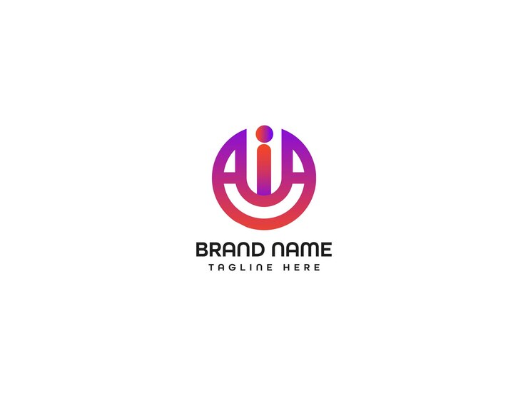 Vector logotipo de iniciales de ui y ai creativas en un diseño de círculo gradiente