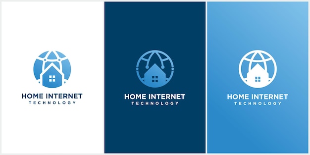 Logotipo de inicio de Internet, ir al sitio web futuro símbolo de vector de icono de tecnología de hogar moderno