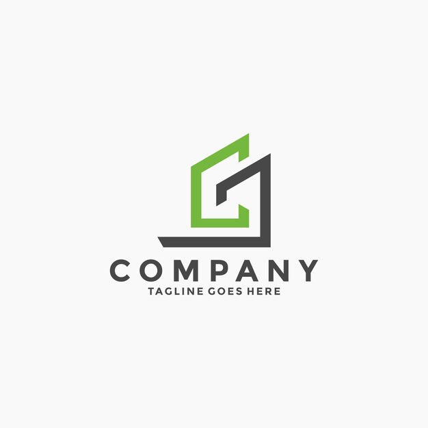 Logotipo de inicio, logotipo de bienes raíces, logotipo de constructor, ilustración de vector de plantilla de diseño de logotipo de construcción de techo