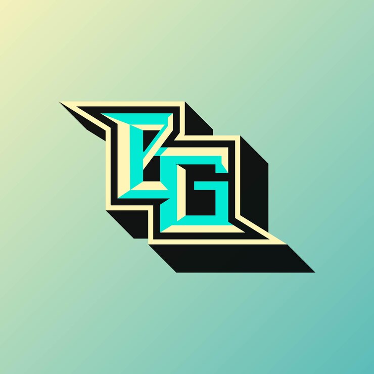 Vector el logotipo de initials bg con un color brillante es adecuado para equipos de esports y otros