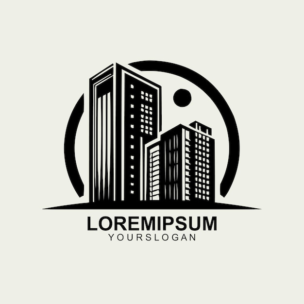 Logotipo de inmobiliaria con edificios