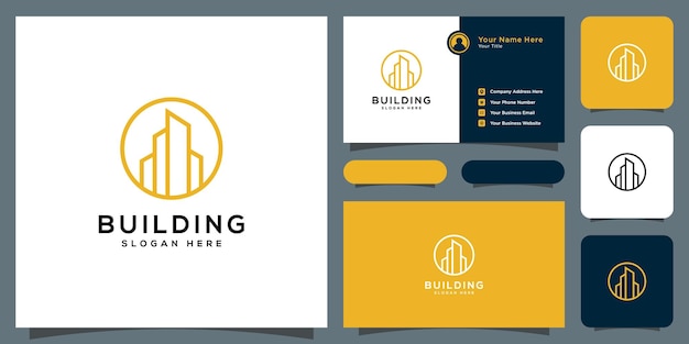 Logotipo de inmobiliaria con edificios