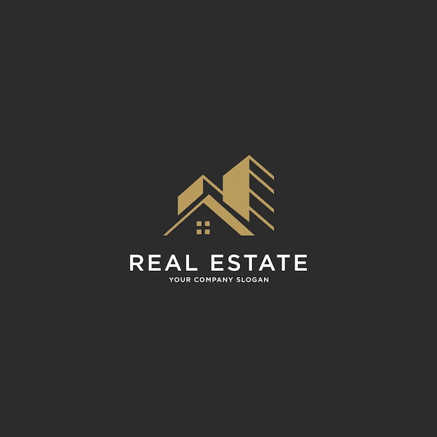 logotipo inmobiliario el eslogan de su empresa el diseño de la plantilla de arte