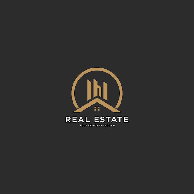 logotipo inmobiliario el eslogan de su empresa el diseño de la plantilla de arte