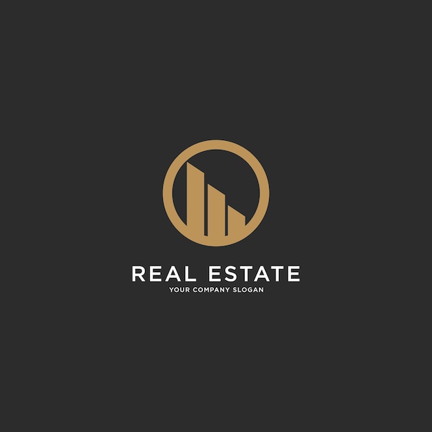 logotipo inmobiliario el eslogan de su empresa el diseño de la plantilla de arte