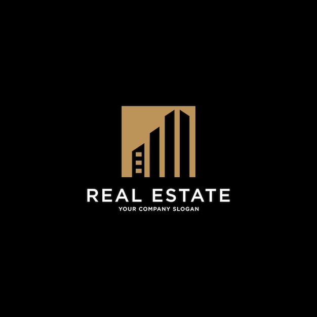 logotipo inmobiliario el eslogan de su empresa el diseño de la plantilla de arte