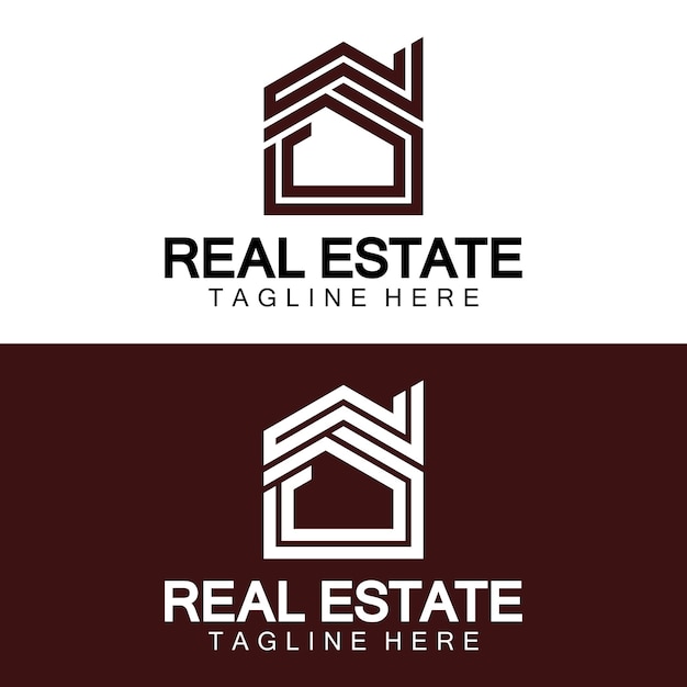 Logotipo inmobiliario vector template de diseño de logotipo para propiedad ilustración inmobiliaria con línea de icono de casa concepto minimalista