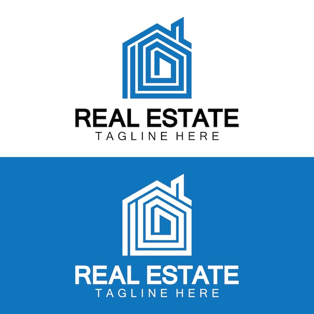 Logotipo inmobiliario Vector Template de diseño de logotipo para propiedad Ilustración inmobiliaria con línea de icono de casa concepto minimalista