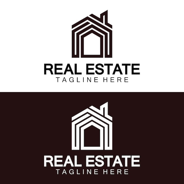 Logotipo inmobiliario vector template de diseño de logotipo para propiedad ilustración inmobiliaria con línea de icono de casa concepto minimalista