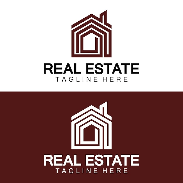 Logotipo inmobiliario Vector Template de diseño de logotipo para propiedad Ilustración inmobiliaria con línea de icono de casa concepto minimalista
