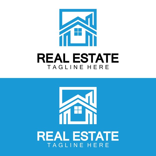 Logotipo inmobiliario Vector Template de diseño de logotipo para propiedad Ilustración inmobiliaria con línea de icono de casa concepto minimalista