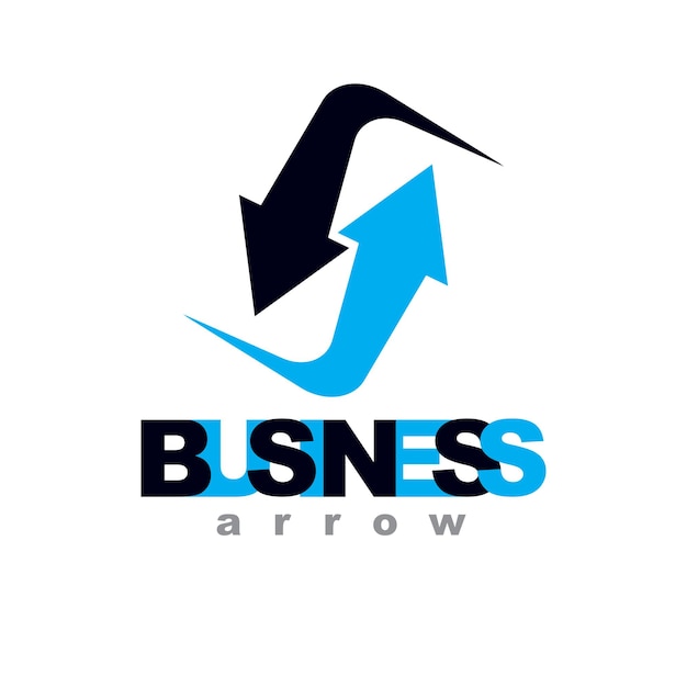 Logotipo de innovación empresarial aislado sobre fondo blanco. Impulso de vector flecha arriba, elemento de diseño gráfico. Concepto de aumento de la empresa.