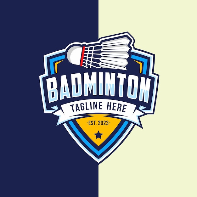 El logotipo de la insignia de bádminton en estilo moderno