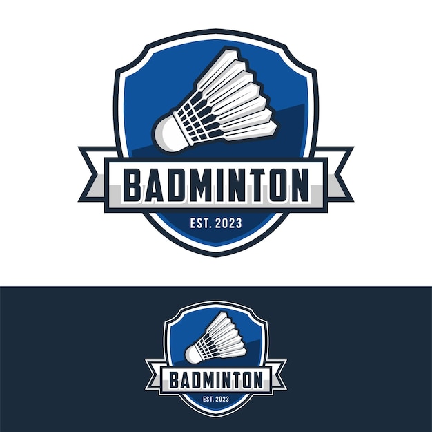 Logotipo de la insignia de bádminton en estilo moderno