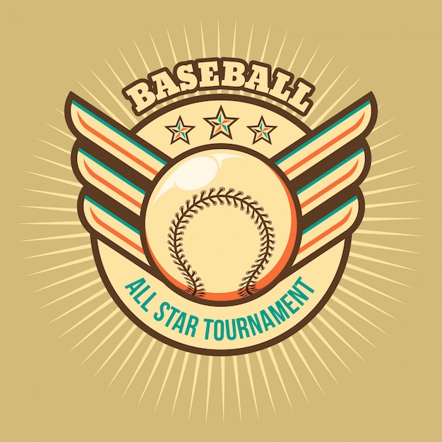 Logotipo de la insignia de béisbol vintage