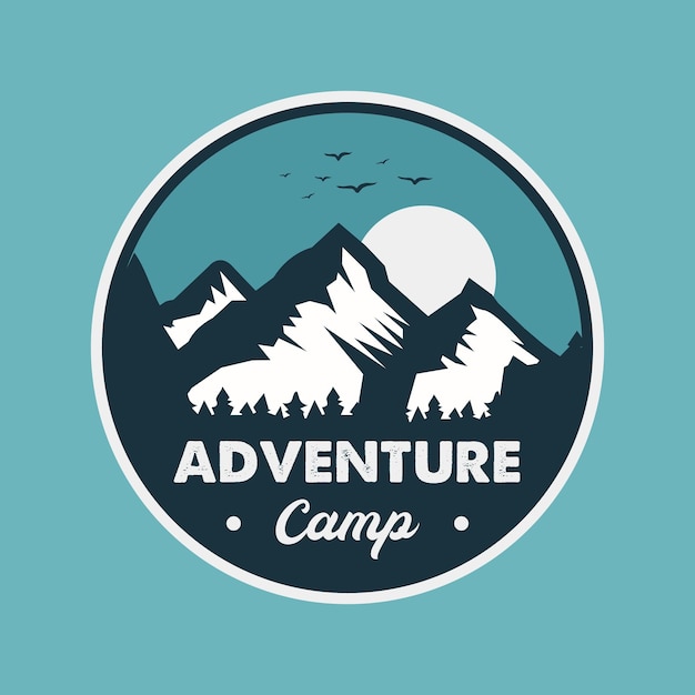 El logotipo de la insignia del campamento adventure cirlce