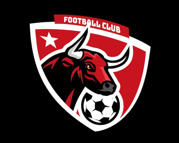 Logotipo de la insignia de fútbol cabeza de toro