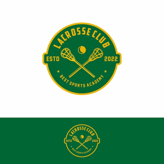 Logotipo de la insignia de lacrosse en un estilo minimalista moderno