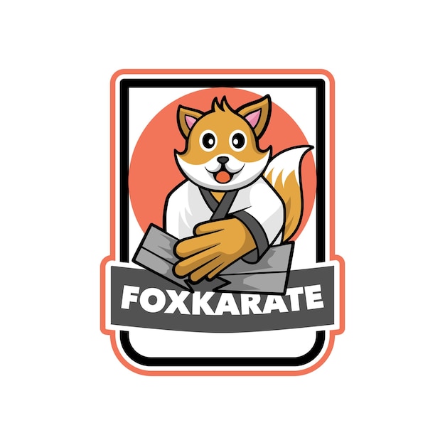 Logotipo de la insignia de la mascota de karate fox
