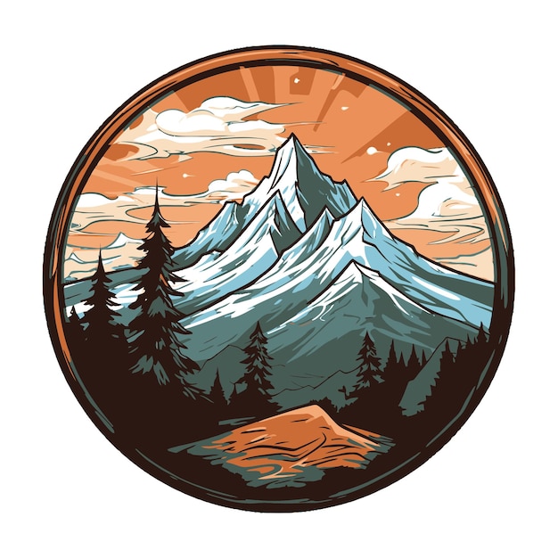 Logotipo de la insignia de montaña