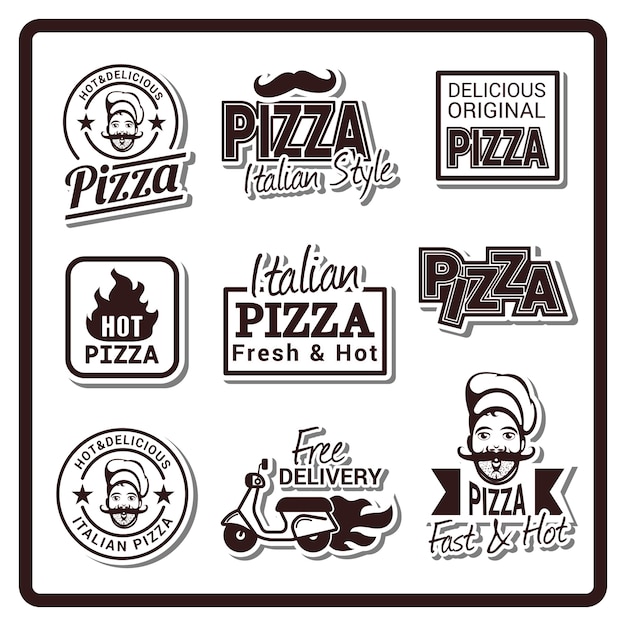 Logotipo de la insignia de pizza