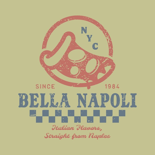 Logotipo de insignia de restaurante de pizza vintage retro