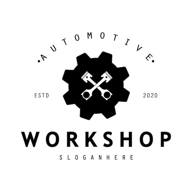 Logotipo para la insignia de taller de servicio industrial o reparación y mecánico automotriz