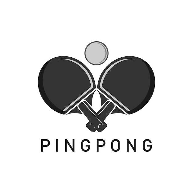 Logotipo de la insignia de tenis de mesa Ilustración vectorial de la etiqueta deportiva para un club de ping pong