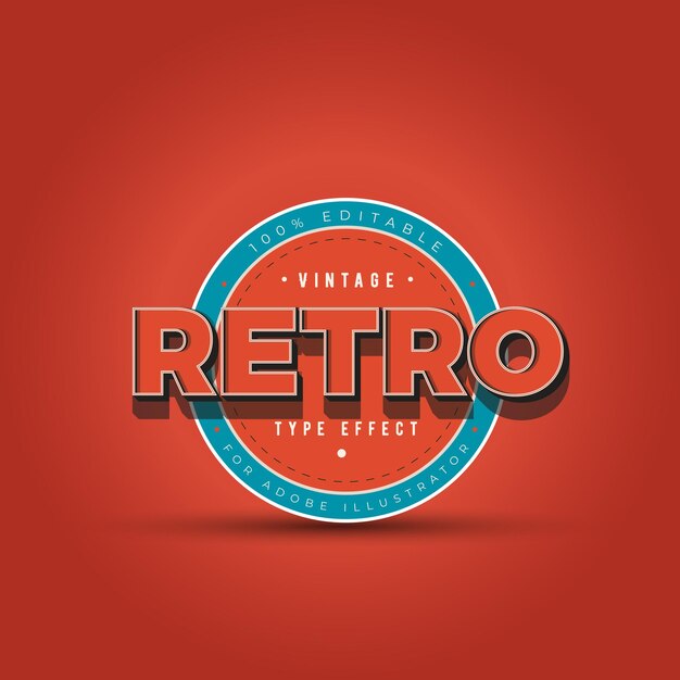 Logotipo de insignia vintage y plantilla de etiqueta con efecto de estilo de texto